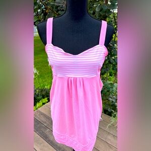 Lululemon size 10 white and pink striped tank